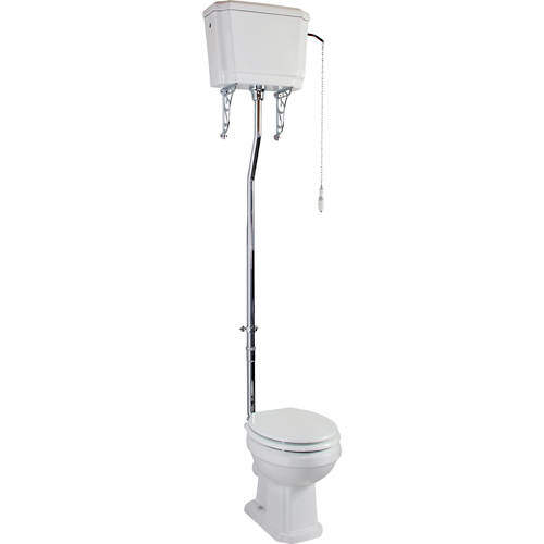 Oxford Cromford Traditional High Level Toilet & Cistern With Flush Pipe.