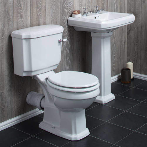 Oxford Cromford Traditional Bathroom Suite With 2 Tap Hole Basin.