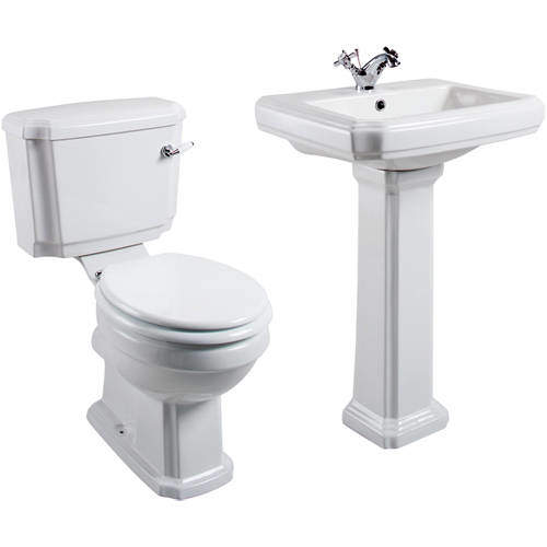 Oxford Cromford Traditional Bathroom Suite With 1 Tap Hole Basin.