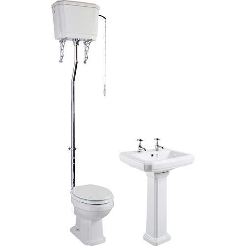 Oxford Cromford Traditional High Level Bathroom Suite With 2TH.