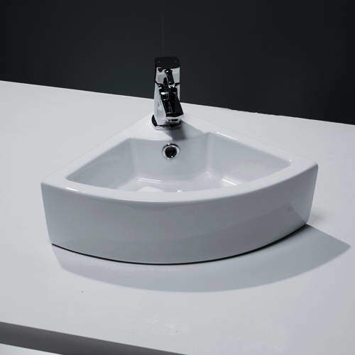 Oxford Wall Hung Corner Cloakroom Basin 325x325mm (1 Tap Hole).