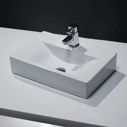 Oxford Wall Hung Or Counter Top Basin 450x305mm (1 Tap Hole).