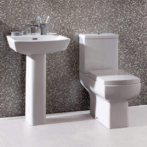 Oxford Daisy Lou Suite With Comfort Height Toilet, Seat, Basin & Full Pedestal.