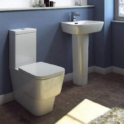 Oxford Dearne Bathroom Suite With Toilet, Cistern, Seat, Basin & Full Pedestal.