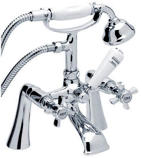 Hydra Eton Traditional Bath Shower Mixer Tap With Shower Kit (Chrome).