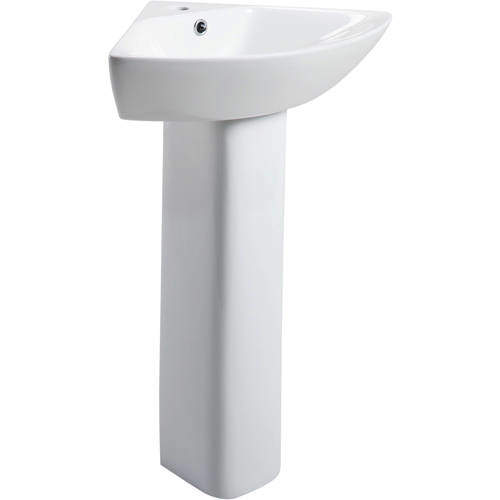 Oxford Fair Corner Basin & Full Pedestal (1 Tap Hole).