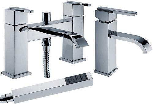 Hydra Norton Basin & Bath Shower Mixer Tap Set (Free Shower Kit).