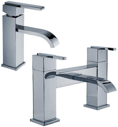 Hydra Norton Basin Mixer & Bath Filler Tap Set (Chrome).