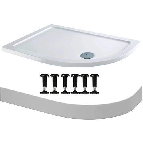 Tuff Trays Easy Plumb Offset Quadrant Shower Tray 1000x800mm (RH).