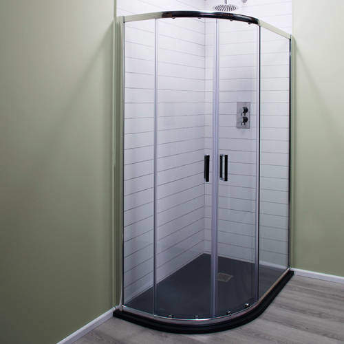 Oxford 1000x800mm Offset Quadrant Shower Enclosure (6mm, LH).