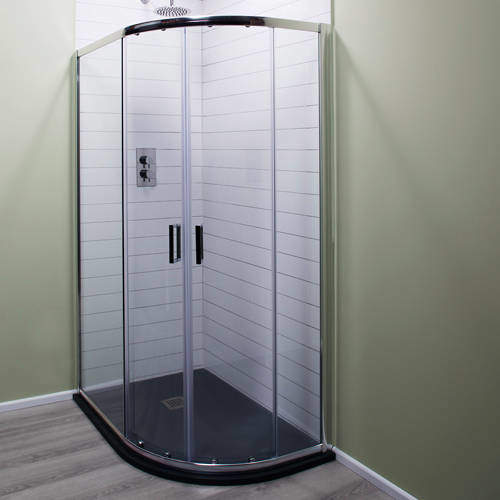 Oxford 1000x800mm Offset Quadrant Shower Enclosure (6mm, RH).