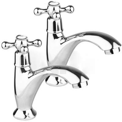 Hydra Oxford Basin Taps (Pair, Chrome).