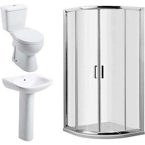 Oxford En Suite Bathroom Pack With 900mm Quadrant Enclosure & Tray (6mm).