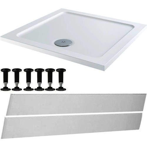 Tuff Trays Square Easy Plumb Stone Resin Shower Tray 700x700mm (LP).