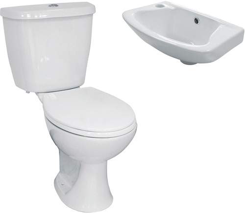 Hydra 3 Piece Bathroom Suite With Toilet & Basin.