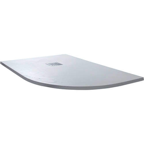 Slate Trays Offset Quad Shower Tray With Waste 1200x900mm (White, RH).