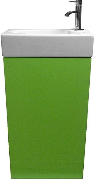 Hydra Cloakroom Vanity Unit With Basin (Green), Size 450x860mm.