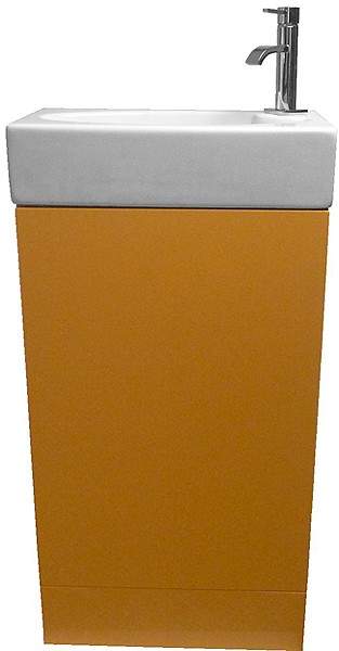 Hydra Cloakroom Vanity Unit With Basin (Orange), Size 450x860mm.