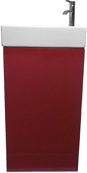 Hydra Cloakroom Vanity Unit With Basin (Red), Size 450x860mm.