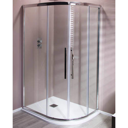 Oxford 1200x800mm Offset Quadrant Shower Enclosure, 8mm Glass (RH).