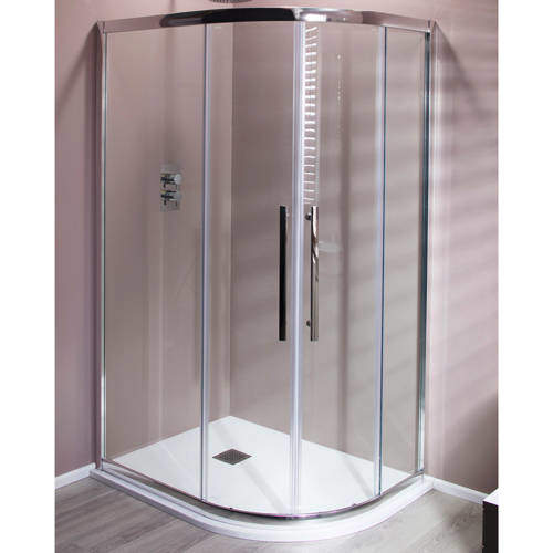 Oxford 1200x800mm Offset Quadrant Shower Enclosure & Tray (8mm, RH).