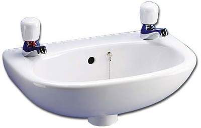 Ideal Standard Studio 2 Tap Hole Wall Hung Basin With Hangers. 355mm.