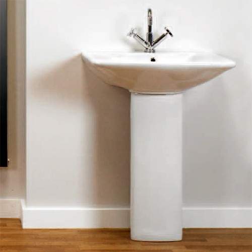 Hydra Elizabeth Square Basin With Pedestal. 585x480mm.