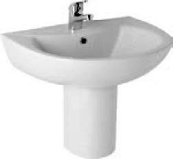 Hydra G4K Basin With Wall Mounting Semi Pedestal. 545x445mm.