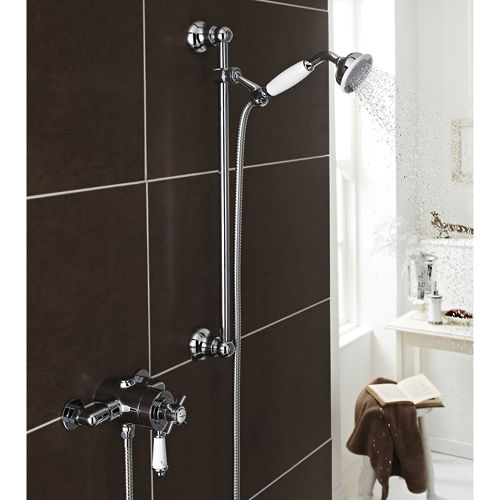 Kartell Pure Traditional Exposed Shower Valve With Slide Rail Kit (Chrome).