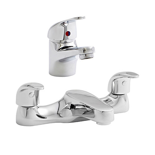 Kartell Koral Basin & Bath Filler Tap Pack (Chrome).