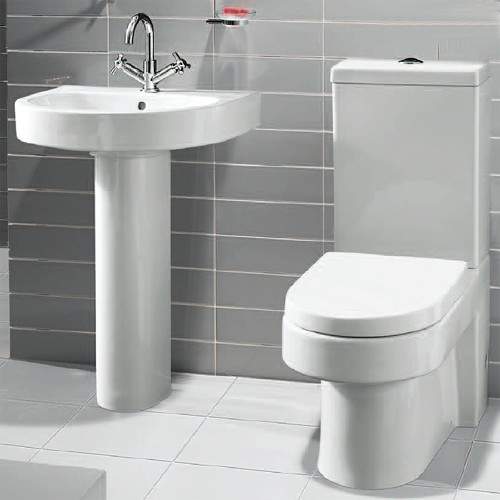 Hydra Life Suite With Toilet Pan. Cistern, Seat, Basin & Pedestal.