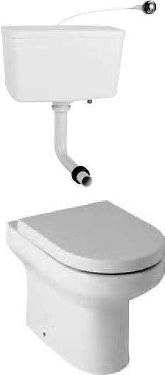 Hydra Curved Back To Wall Toilet Pan With Soft Close Seat & Cistern.