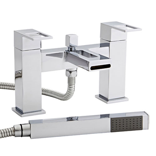 Kartell Kourt Bath Shower Mixer Tap With Kit (Chrome).