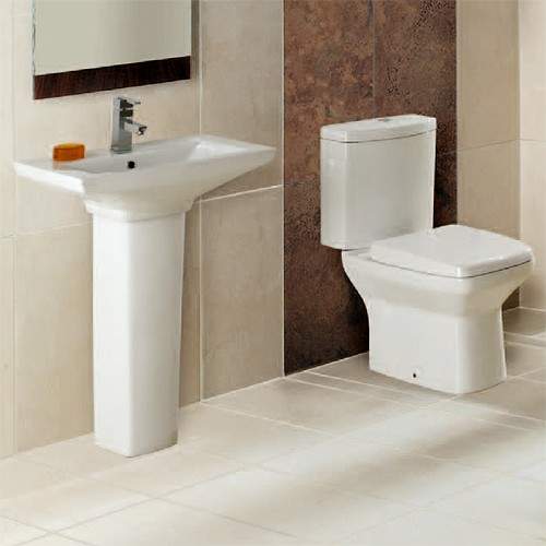 Hydra Verve Suite With Toilet Pan. Cistern, Seat, Basin & Pedestal.