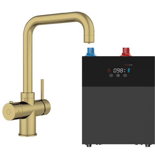 Kedl Delta Digital 4 In 1 Boiling Water Kitchen Tap (Brushed Gold, 4.0L).
