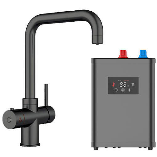 Kedl Delta Digital 4 In 1 Boiling Water Kitchen Tap (Matt Black, 2.4L).