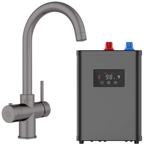 Kedl Tundra Digital 3 In 1 Boiling Water Kitchen Tap (Gun Metal Grey, 2.4L).