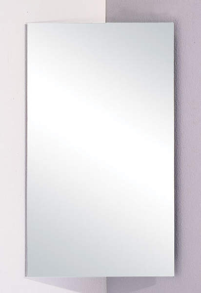 Hudson Reed Arklow stainless steel corner mirror bathroom cabinet.