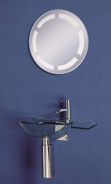 Lucy Helsby wall hung glass basin set.