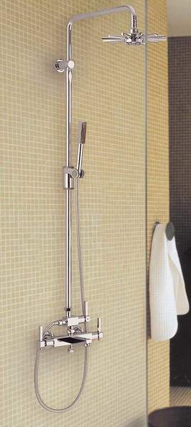 Pablo Rouen exposed thermostatic shower with cloudburst head.
