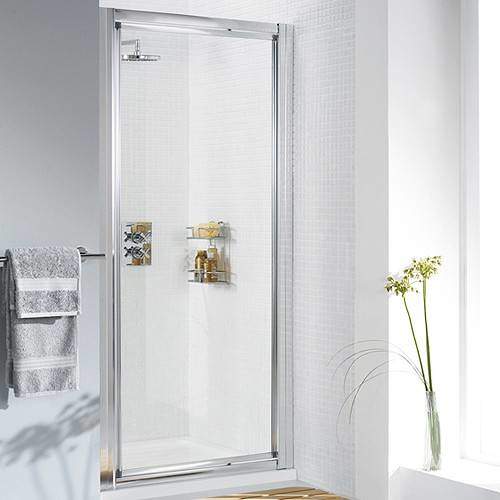 Lakes Classic 800mm Framed Pivot Shower Door (Silver).