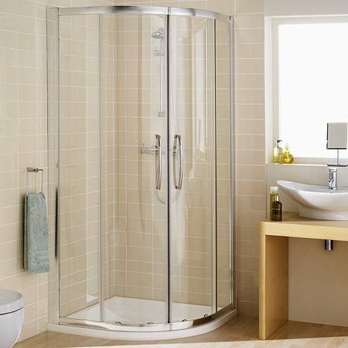 Lakes Classic 1000mm Quadrant Shower Enclosure & Tray (Silver).