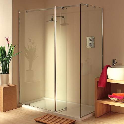 Lakes Italia Frameless Walk In Shower Enclosure. Left Handed. 1600x900mm.