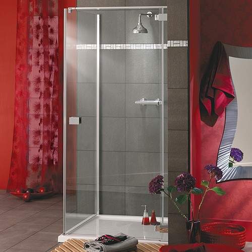 Lakes Italia Frameless Square Shower Enclosure & Tray. Right Handed. 900mm.