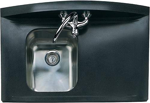 Rangemaster Roma Gemini 1.0 Bowl Neostone Sink, Right Hand Drainer.