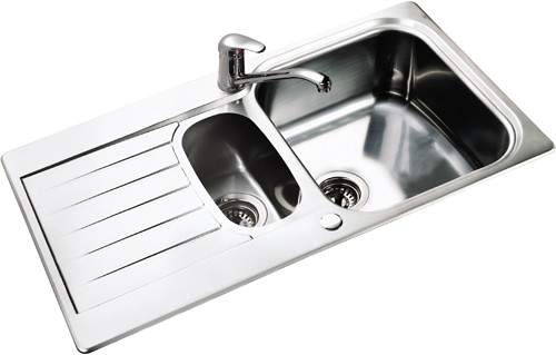 Leisure Sinks Seattle 1.5 bowl stainless steel kitchen sink. Reversible.