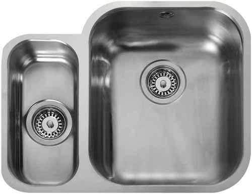 Rangemaster Atlantic Undermount 1.5 Bowl Steel Sink, Left Hand Bowl.