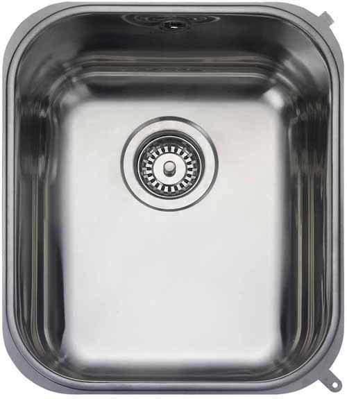 Rangemaster Atlantic Undermount 1.0 steel kitchen sink with BSW.