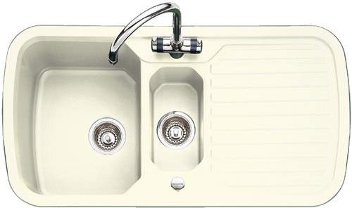 Rangemaster RangeStyle 1.5 Bowl Cream Sink With Chrome Tap & Waste.