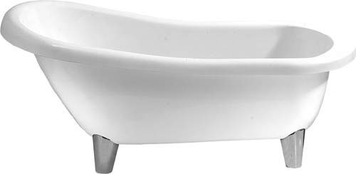 Matrix Baths Buckingham slipper roll top bath with modern feet. 1570mm.